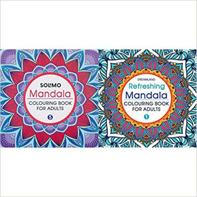 Amazon Brand - Solimo Mandala Colouring Book for Adults 5+Refreshing Mandala - Colouring Book for Adults Book 1(Set of 2 books) 