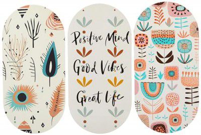 Amazon Brand - Solimo MDF Wall Décor with Self-adhesive Sticker for Home Décor | Positive Mind Good Vibes Great Life | Set of 3