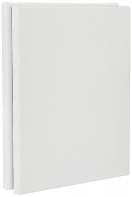 Amazon Brand - Solimo Medium Grain Cotton Stretched Canvas with Wooden Frame, 10 x 12 inch, Set of 2