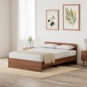 Amazon Brand - Solimo Medusa Engineered Wood Queen Bed (Walnut Finish)...