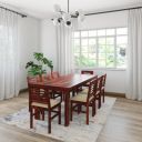 Amazon Brand - Solimo Mende 8 Seater Dining Set with 8 Chairs (Solid Sheesham Wood, Honey Finish)...