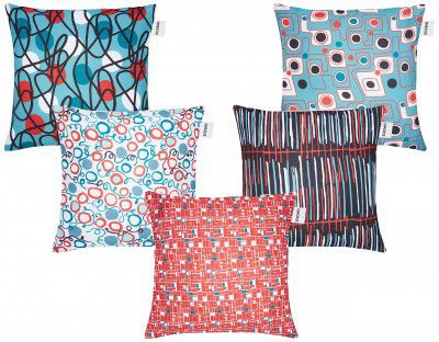 Amazon Brand - Solimo Meope Polyester Printed Cushion Covers, Set of 5, 16 x 16 Inch