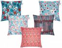 Amazon Brand - Solimo Meope Polyester Printed Cushion Covers, Set of 5, 16 x 16 Inch...