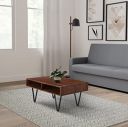 Amazon Brand - Solimo Mescla Coffee Table with 2 Shelves (Solid Acacia Wood and Iron, Natural Finish)...