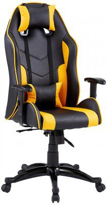 Amazon Brand - Solimo Metal Hoover High Back Gaming Chair (Black & Yellow)