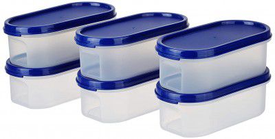 Amazon Brand - Solimo Modular Plastic Storage Containers With Lid (Transparent Set Of 6 525ml)