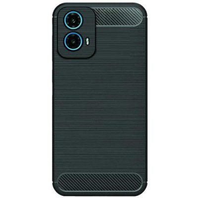 GOKEN Cover Per Motorola Moto G34 5G – Custodia In Silicone Morbido Con Effetto Fibra Di Carbonio E Texture Spazzolata, Nero