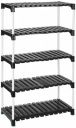 Amazon Brand - Solimo Multipurpose Rack for Shoes and Clothes, 5 Racks, Black, Plastic...