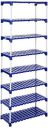 Amazon Brand - Solimo - Multipurpose Rack for Shoes and Clothes, 8 Racks, Blue | Stainless Steel & Plastic...