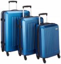 Amazon Brand – Solimo Murray Hardside Trolley, Blue, Set of 3 (55cm + 66cm + 75cm)...