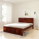 Amazon Brand - Solimo Mynim Queen Size Solid Sheesham Wood Bed without Storage (Honey Finish)...
