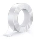 Amazon Brand - Solimo Nano Double Sided Tape, Multipurpose Super Sticky Gel Grip Mounting Tape, Washable, Reusable, No Residue, for Home & Office, 2mm Thick, 1.2 Inch Wide, Transparent (3 mtrs)...