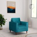 Amazon Brand - Solimo Nodoms 1 Seater Sofa (Velvet Fabric, Sky Blue)...