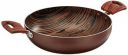 Amazon Brand - Solimo Non Stick Kadhai (24cm, Wooden finish, 4 layer coating, Induction and Gas stove compatible)...