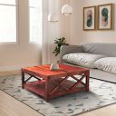 Amazon Brand - Solimo Nyckel Solid Sheesham Wood Coffee Table with Bottom Shelf (Honey Finish)...