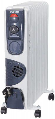 Amazon Brand - Solimo OFR Room Heater, 11 Fin 2900W Oil Filled Radiator with 400W PTC Fan Heater, ISI Approved (White & Grey)