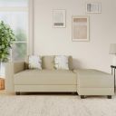 Amazon Brand - Solimo Olvera 3 Seater L Shape Sectional Sofa cum Bed (Fabric, Beige)...