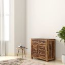 Amazon Brand - Solimo Opepe Solid Sheesham Wood Bedside Table with 2 Drawers (Natural Finish)...