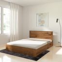 Amazon Brand - Solimo Paix Engineered Wood Queen Bed with Storage (Knotty Wood Finish)...