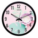 Amazon Brand - Solimo Plastic Designer Wall Clock with Silent Movement (Black Frame, 12-inch)...