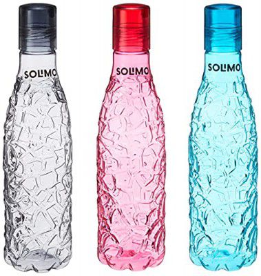 Amazon Brand - Solimo Plastic Fridge Water Bottle Set (6 Pieces-1L)( White)