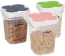 Amazon Brand - Solimo Plastic Kitchen Container Set With Airtight Lids, Set of 3, 25L Each...