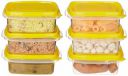 Amazon Brand - Solimo Plastic Kitchen Storage Containers, Set Of 6 (600 Ml Each) - White...