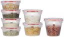 Amazon Brand - Solimo Plastic Kitchen Storage Container Set, 7-Pieces, Transparent...