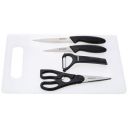 Amazon Brand - Solimo Plastic Knives Scissor Peeler and Chopping Board (Set of 5)...