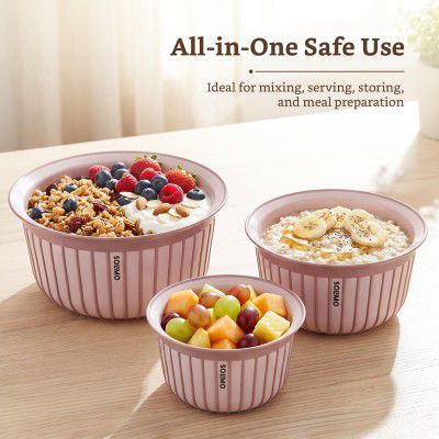 Amazon brand - Solimo Plastic Linea Containers without Lid Food Grade Set of 3(1.3L,2.3L and 3.8L)