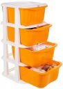 Amazon Brand - Solimo Plastic Multipurpose Modular Drawer, 4 Racks...