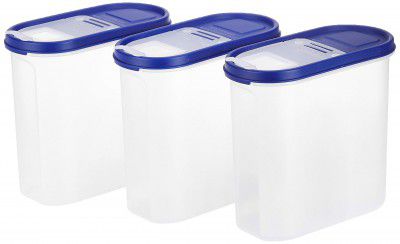 Amazon Brand - Solimo Plastic Storage Container Set with Flip-Top Lid 