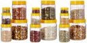 Amazon Brand - Solimo Plastic Storage Container Set with Wide Mouth (15 pieces, Checkered Pattern, Large size)...