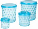 Amazon Brand - Solimo Plastic Storage Containers Set of 4 Blue...