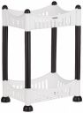 Amazon Brand - Solimo Plastic Two-Tier Multipurpose Plastic Rack | Black & White...