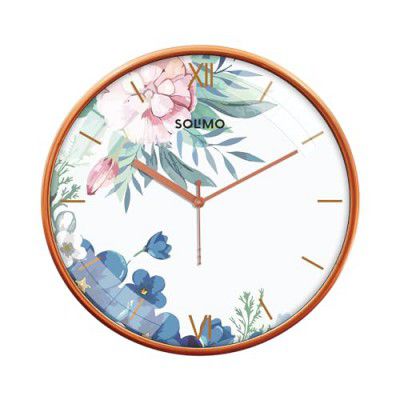 Amazon Brand - Solimo Plastic White Flower Wall Clock, Quartz Movement, Silent Sweep, Modern, Easy-to-Read Time Indicator (30 Cm X 30 Cm, Multicolor)