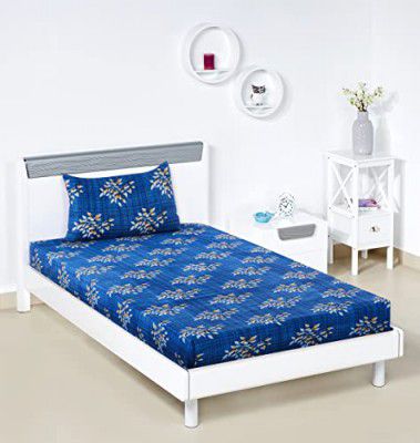 Amazon Brand - Solimo Polycotton Blue Forest Single Bedsheet with 1 Pillow Cover, Multicolor, 95 GSM