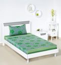 Amazon Brand - Solimo Polycotton Dreamy Green Single Bedsheet with 1 Pillow Cover, Multicolor, 95 GSM...