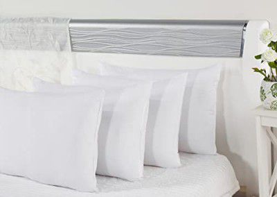 Amazon Brand - Solimo Polyester Bed Pillows (Pack of 4) - 40X60Cm - 85 GSM, White