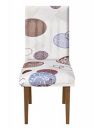 Amazon Brand - Solimo Polyester Elastic Dining Chair Cover - (Circle Print, White)...