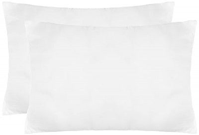 Amazon Brand - Solimo Polyester Microfibre Solid 2-Piece Ultra-Soft Bed Pillow Set, Standard Size, White, 40 X 60 Cm, 120 TC