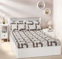 Amazon Brand - Solimo Polyester Monochrome Maze Double Bedsheet with 2 Pillow Cover, Multicolor, 120 GSM, 144 Tc...