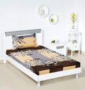 Amazon Brand - Solimo Polyester Neutral Bouquet Single Bedsheet with 1 Pillow Cover, Multicolor, 120 GSM...
