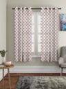 Amazon Brand - Solimo Polyester Polylinen Embroidery Window Curtains (Pack of 2, 5 Feet, Brown)...