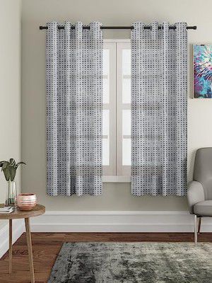 Amazon Brand - Solimo Polyester Sheer Jacquard Window Curtains (Pack of 2, 5 Feet, Grey)