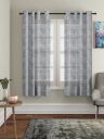 Amazon Brand - Solimo Polyester Sheer Jacquard Window Curtains (Pack of 2, 5 Feet, Grey)...