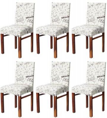 Amazon Brand - Solimo Polyester Spandex Retro Printed Dining Chair Cover (Set of 6)