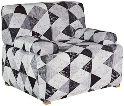 Amazon Brand - Solimo POLYESTER SPANDEX STRETCHABLE SOFA SLIPCOVER (1 SEATER,LIGHT GREY)