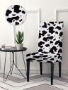Amazon Brand - Solimo Polyester Spandex Stretchable Dining Chair SLIPCOVER (Checkered Print, Pack of 4, White)...