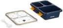 Amazon Brand - Solimo Polypropylene Lunch Box for Kids with 3 Compartments, Blue, 500 Milliliters - 500 Ml...